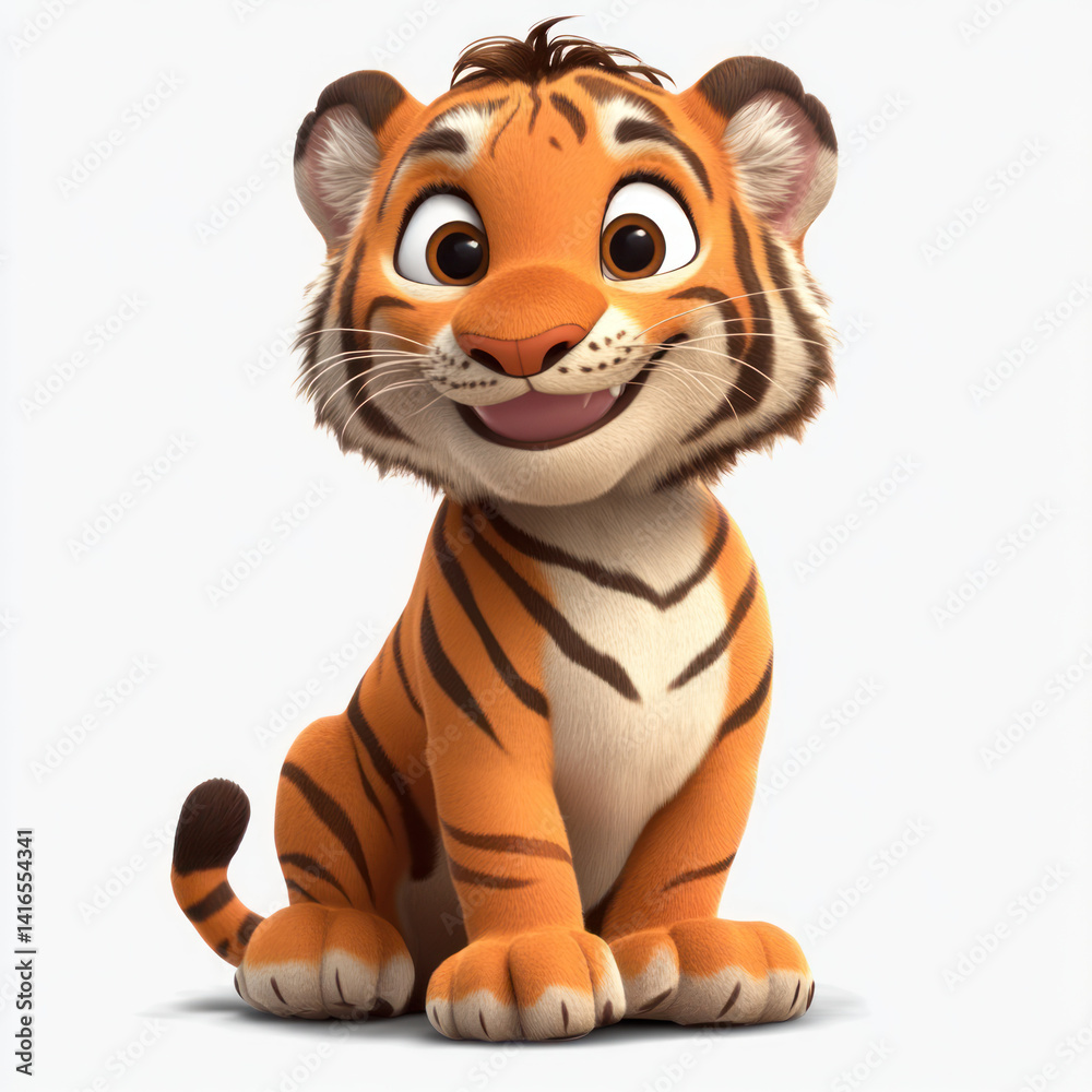 Obraz premium the cartoon tiger on white