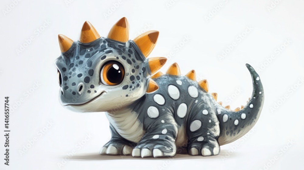 Cute, stylized dragon creature