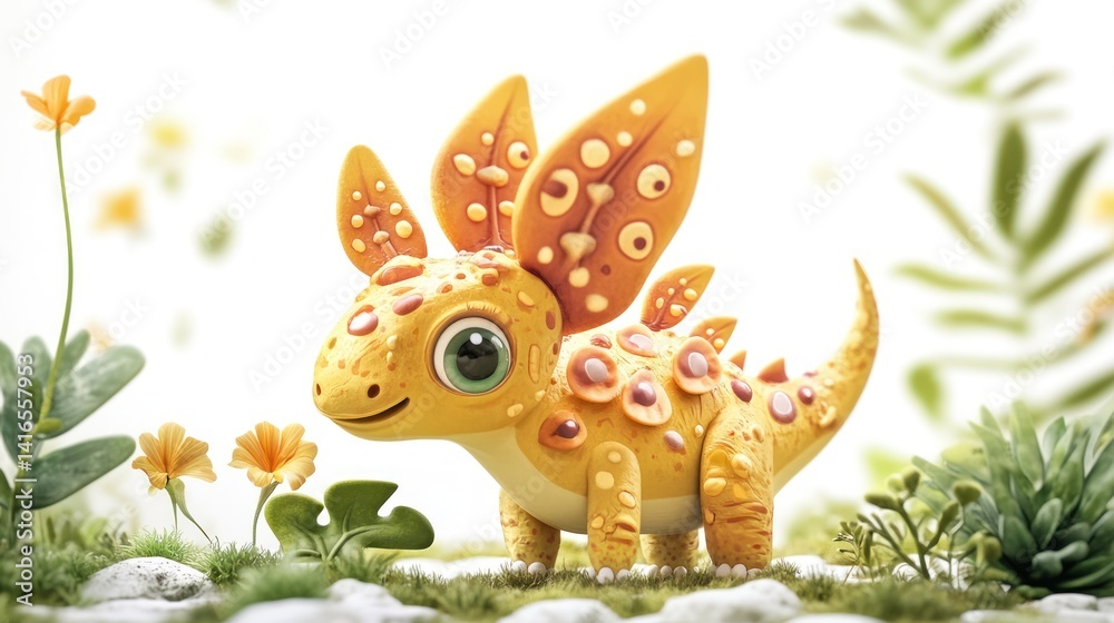 Cute yellow creature in a nature setting
