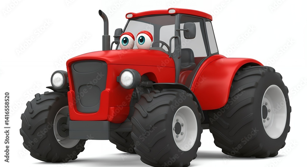 Obraz premium Cartoon tractor illustration for childrens educational resource