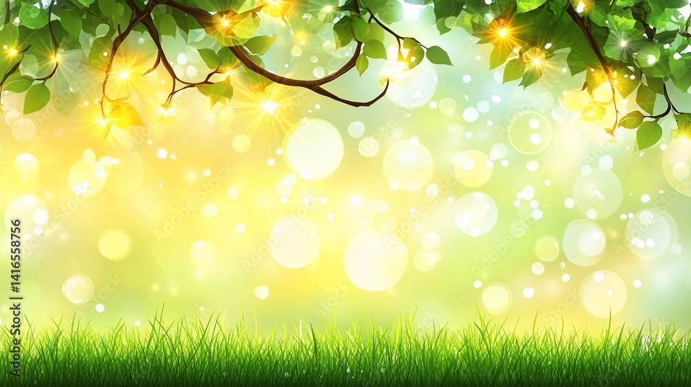 Obraz premium Illuminated summer meadow