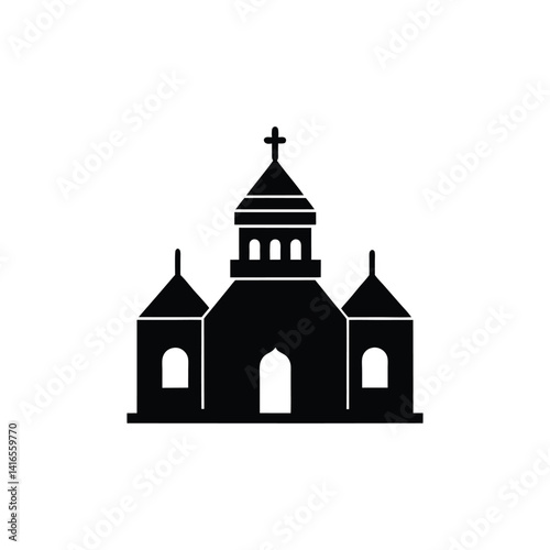 church silhouette vector