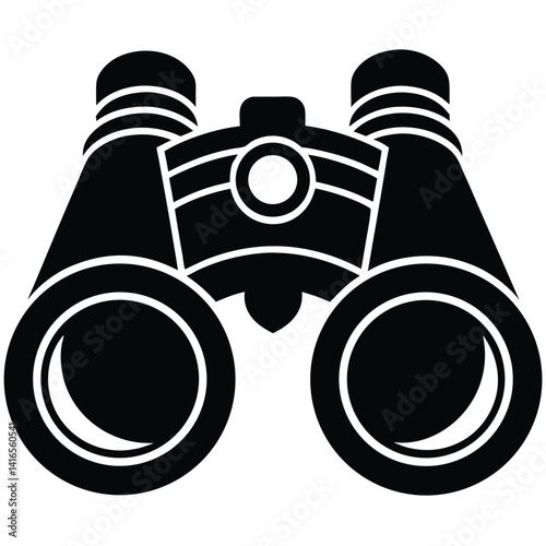 isolated police binoculars on white background