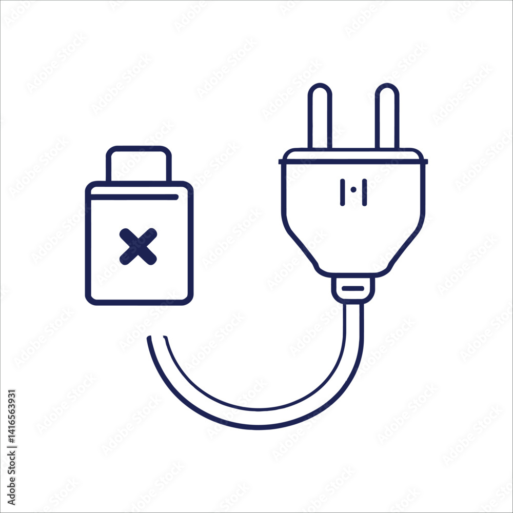 Battery charging problem icon vector illustration isolated on white background for graphic design Battery charging problem icon vector illustration isolated on white background for graphic design