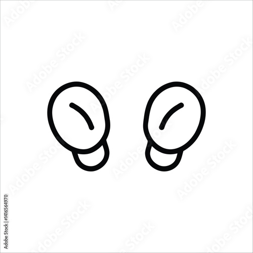 Earbuds vector illustration wireless headphones icon minimalist line art audio technology gadget accessory design