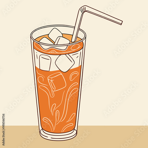 vector illustration of a glass of juice