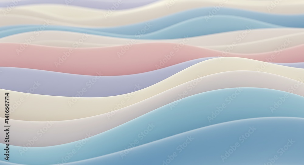 Obraz premium Abstract Wave Patterns in Pastel Colors
