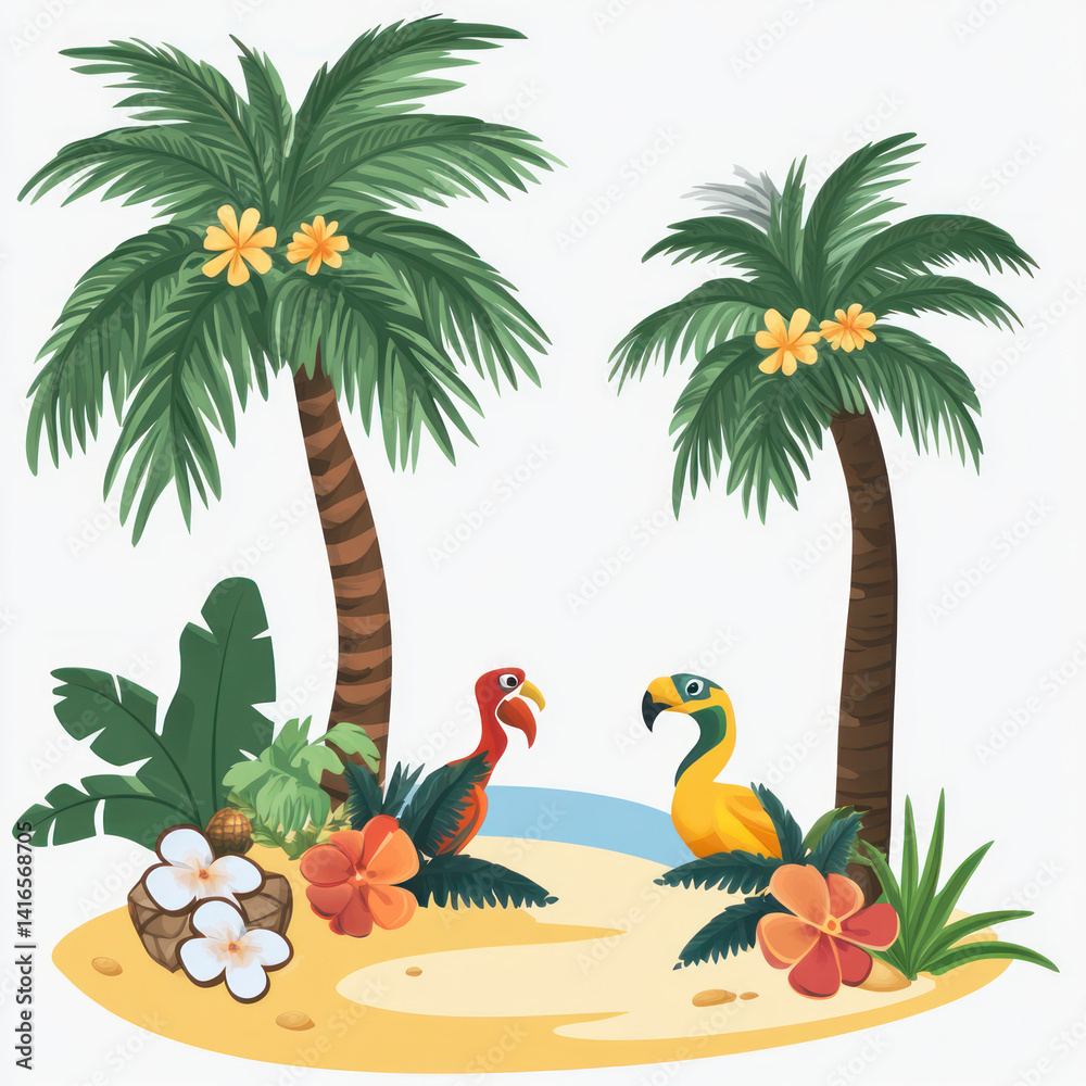 Obraz premium tropical island with palm trees