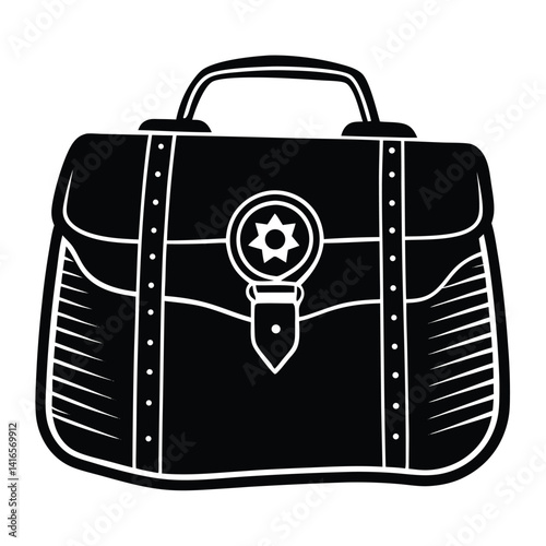 isolated police duty bag on white background