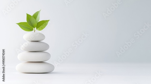 Zen stones with sprout