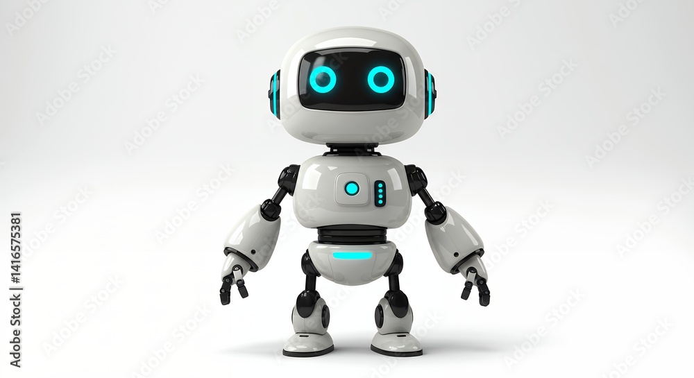 Cute cartoon robot illustration for technology design Cute cartoon robot illustration for technology design