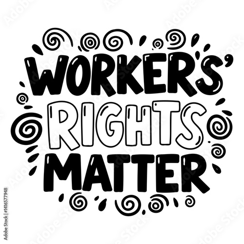 Motivational graphic design, bold typography, playful swirls, suitable for social media posts, posters, and activism campaigns.  Black and white.  Appeals to young audience.
