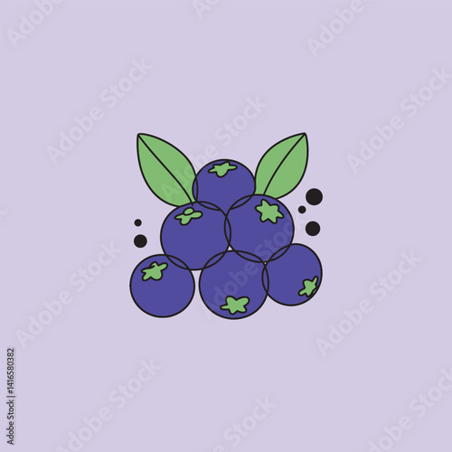 a blueberries with playful mono line