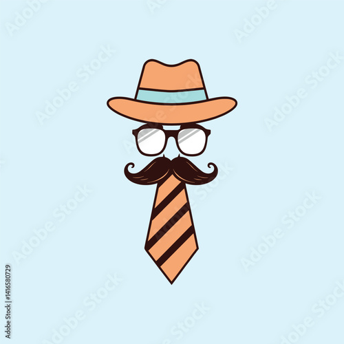 A  dapper gentleman in a hat tie and mustache