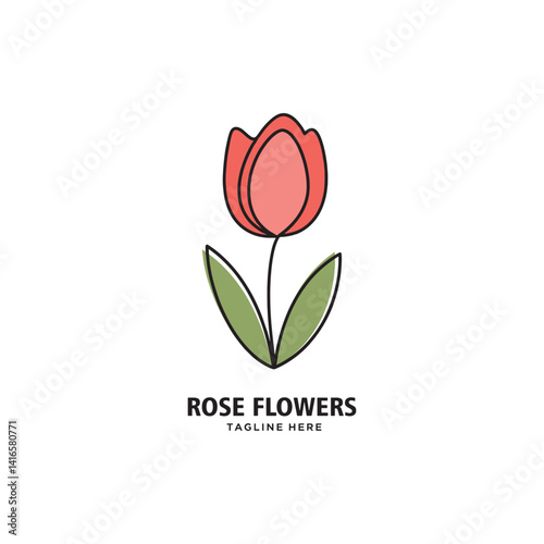  a tulips with playful mono line,