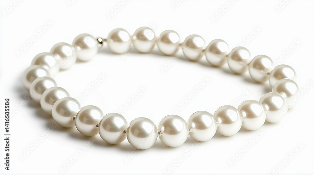 Fashion pearl necklace on white background Fashion pearl necklace on white background