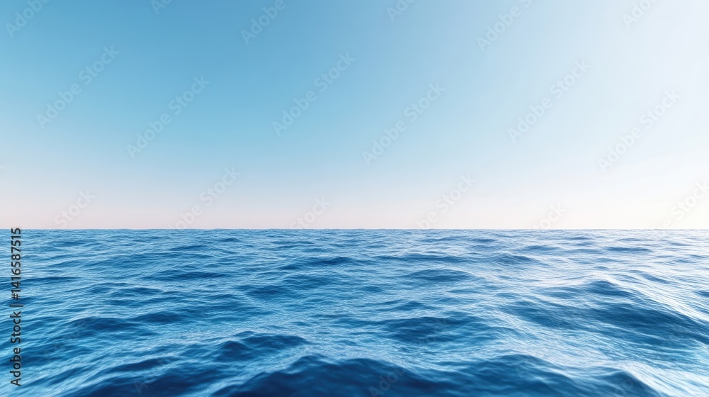 Obraz premium Calm Ocean Meets Clear Sky