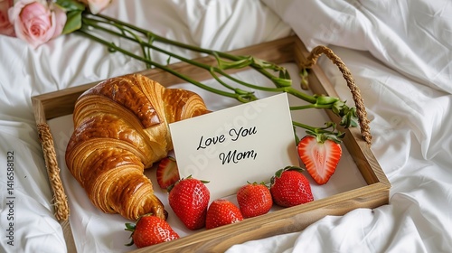 Delightful Mother's Day Dessert Illustration with Sweet Treats, Floral Accents, and a Heartwarming Celebration Mood