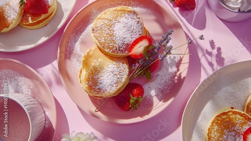 Delightful Mother's Day Dessert Illustration with Sweet Treats, Floral Accents, and a Heartwarming Celebration Mood