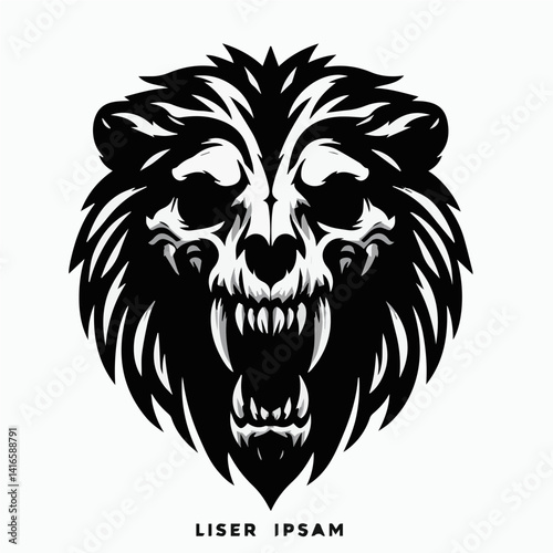 Fierce Lion Head Tattoo" or "Roaring Majesty: Tribal Lion Art