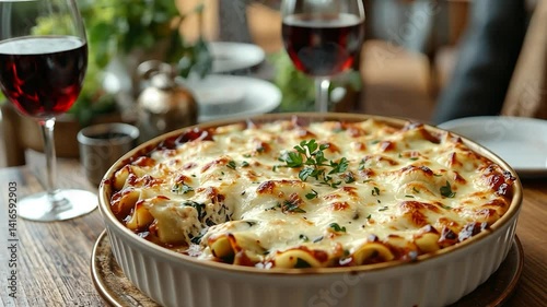 Wallpaper Mural Delectable Baked Manicotti with Melted Mozzarella and Red Wine Torontodigital.ca