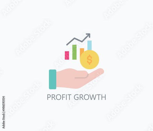 Profit Growth Icon Or Logo Isolated Illustration