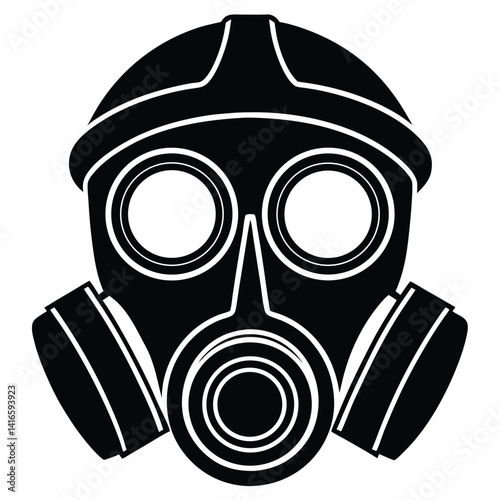isolated police gas mask on white background