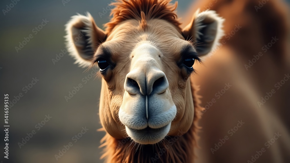 Obraz premium A Close-Up Portrait of a Camel's Face