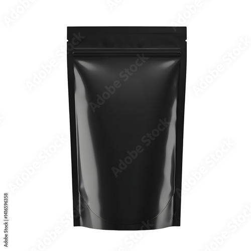 Black Stand Up Pouch Packaging Mockup