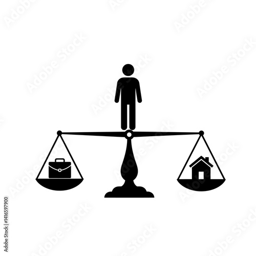 Balancing Work and Life Career vs. Homeownership - Icon Illustration