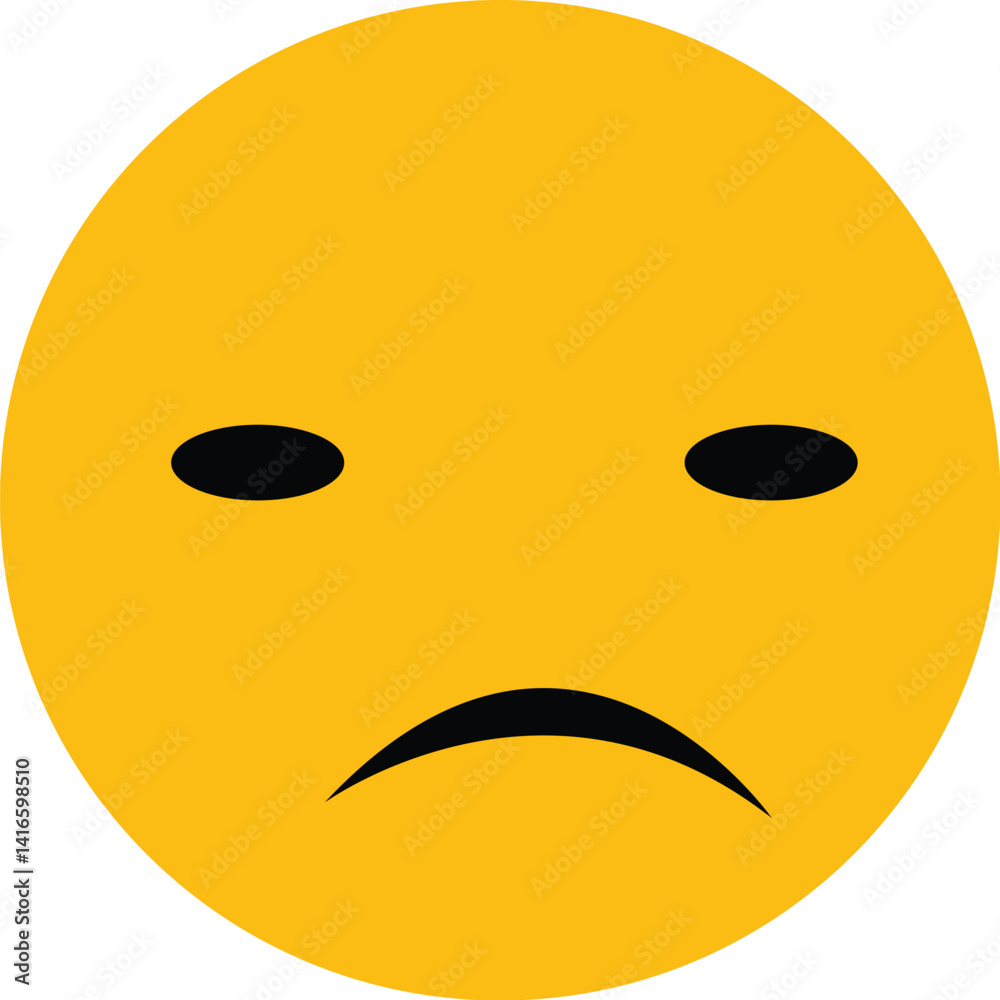 Fototapeta premium sad emoji with black & yellow line art