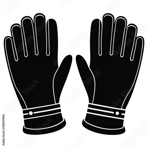 isolated police gloves on white background