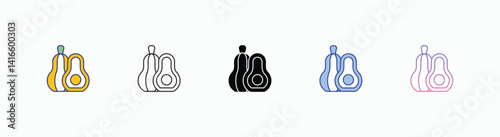 Squash icons set in different style vector stock 
