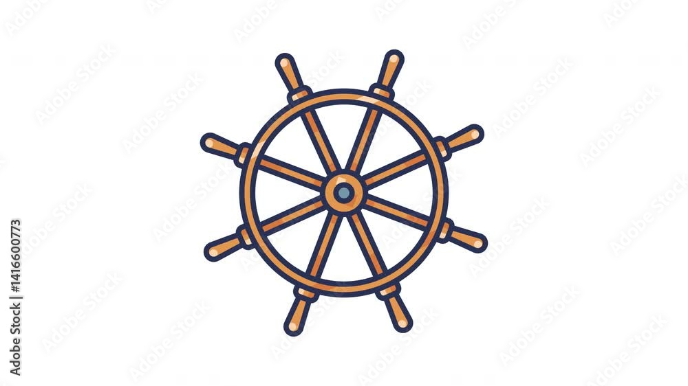 Animation of steering ships helm. looping animation. Animation of steering ships helm. looping animation.