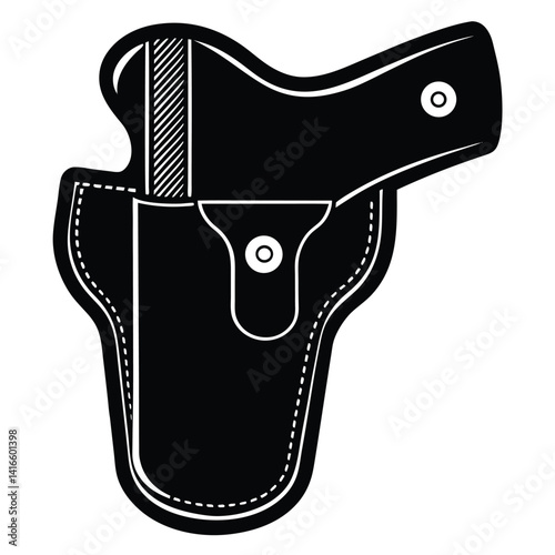 isolated police gun holster on white background