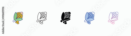 Sweet Corn icons set in different style vector stock 