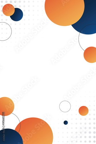 Modern Abstract Circle Background with Orange and Blue Gradient Design
