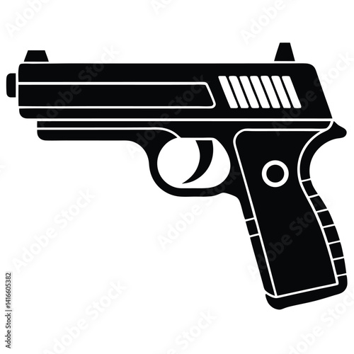 isolated police gun on white background