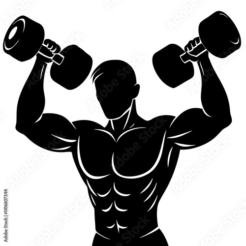 man with dumbbell