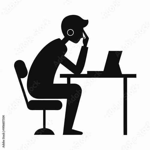 silhouette of a group of people seated around a table vector illustration