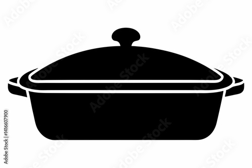 Casserole Dish Silhouette Vector Illustration Black