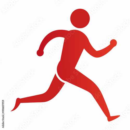 Silhouette of a person jogging lightly vector illustration