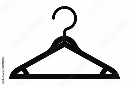 Coat Hanger Silhouette Vector Illustration Black And White