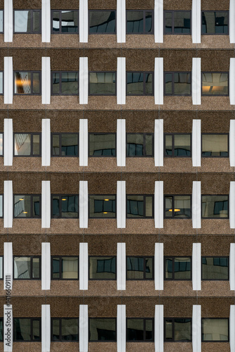 Facade with glass and concrete in Amstelveen Kronenburg in The Netherlands. Office building. photo