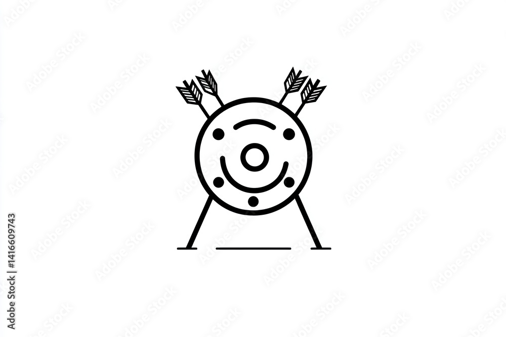 Two arrows pierce a circular target, symbolizing accuracy and precision Two arrows pierce a circular target, symbolizing accuracy and precision