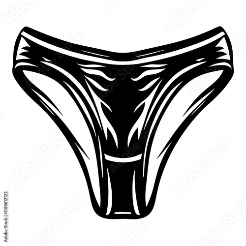 Monochrome minimalist illustration of ladies undergarment perfect for design usage