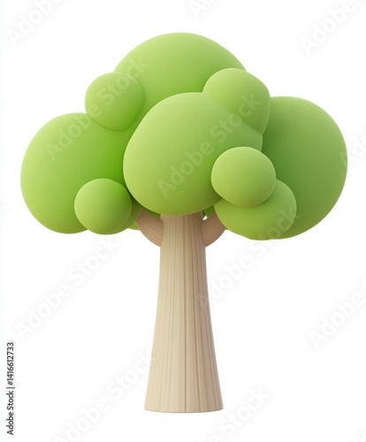 Cartoon tree illustration isolated on white