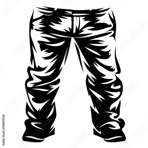 Abstract black and white illustration of stylish and bold pants or trousers