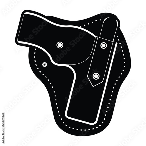 isolated police holster on white background