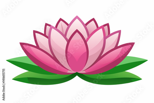 lotus of the valley flower illustration on white background